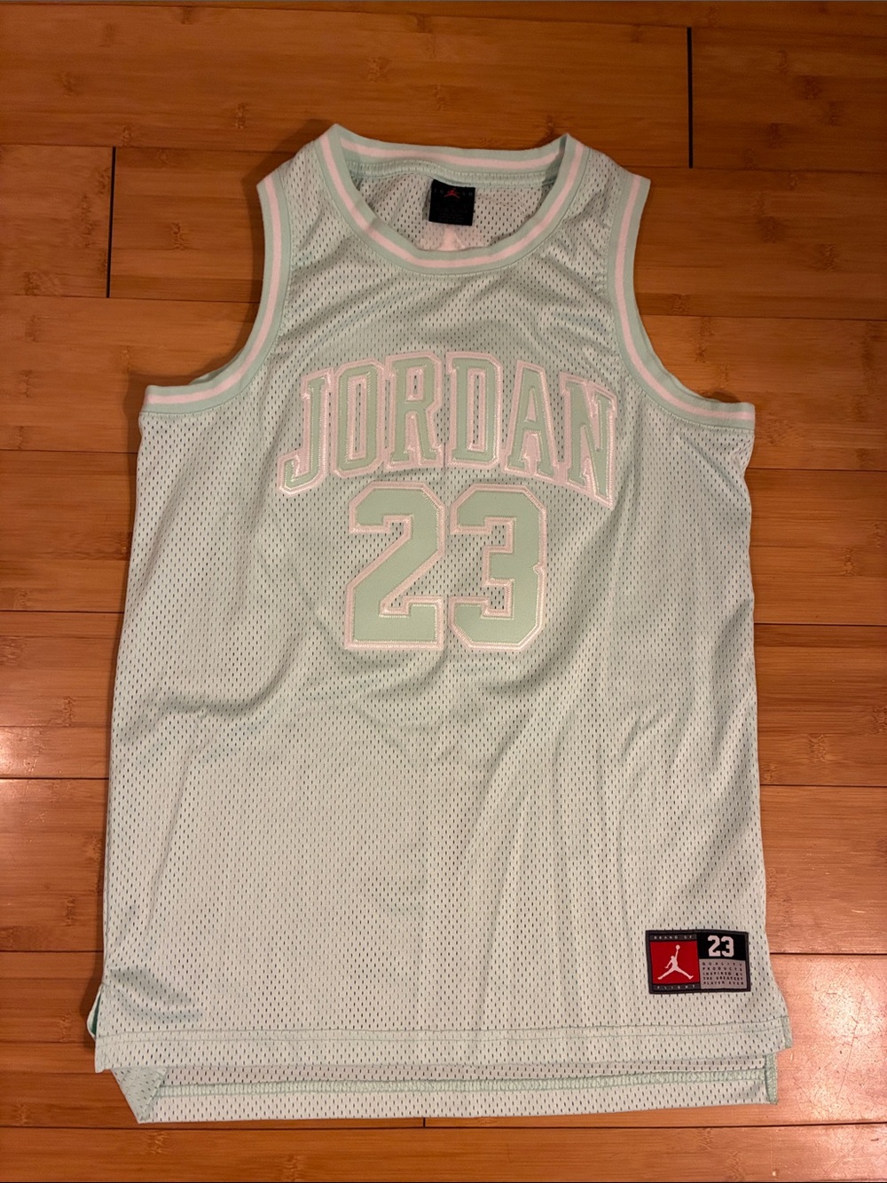 Jordan Mint Green Mesh 23 Basketball Jersey